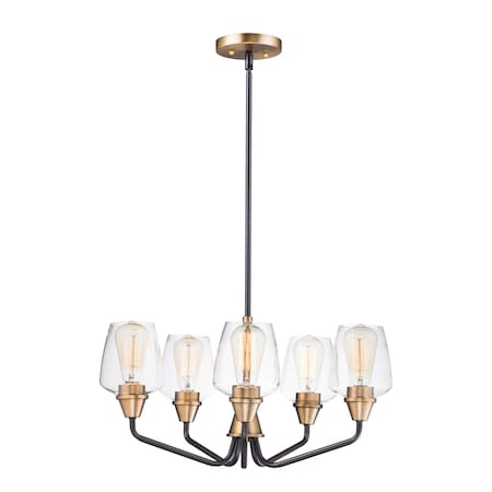 Maxim Lighting Goblet 5-Light 23" Wide Bronze / Antique Brass Chandelier 26125CLBZAB